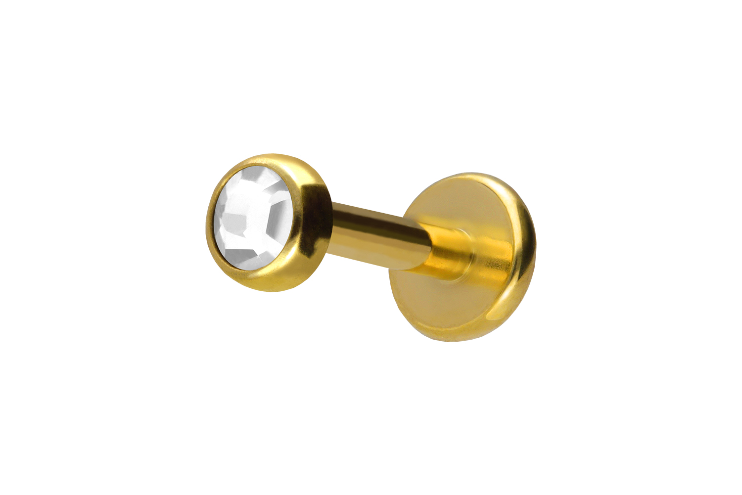 Titan Labret Piercing mit Innengewinde KRISTALLDISC